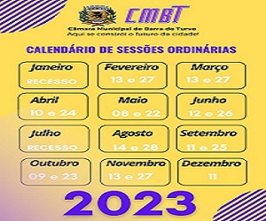 Calendário das Sessões Ordinárias