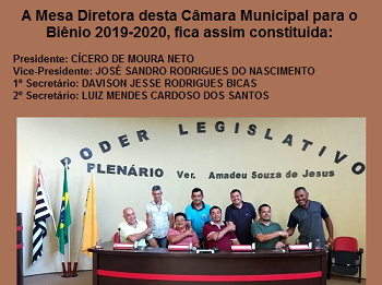 MESA DIRETORA PARA BIÊNIO 2019-2020